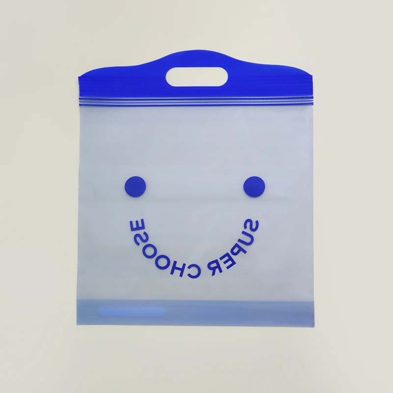Transparent ziplock bag with handle