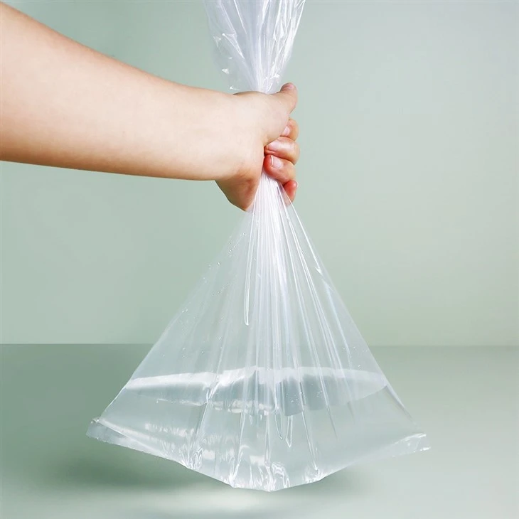 clear plastic bags on a roll